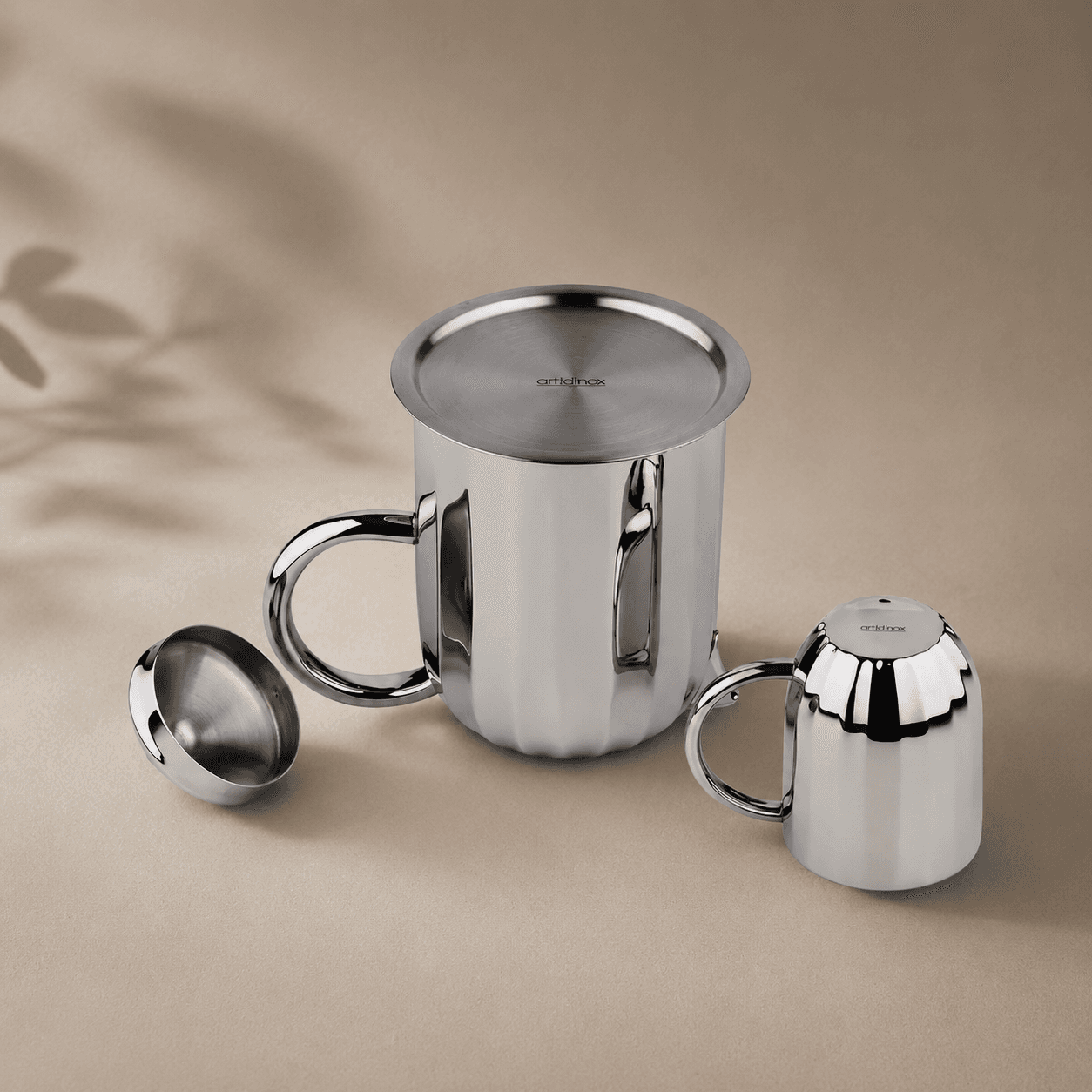 Luxury Dome Stainless Steel Coffee Mug & Pot Set