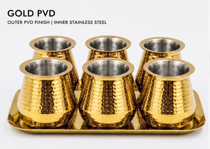 Hammered Lota Set — Gold PVD | Set of 7