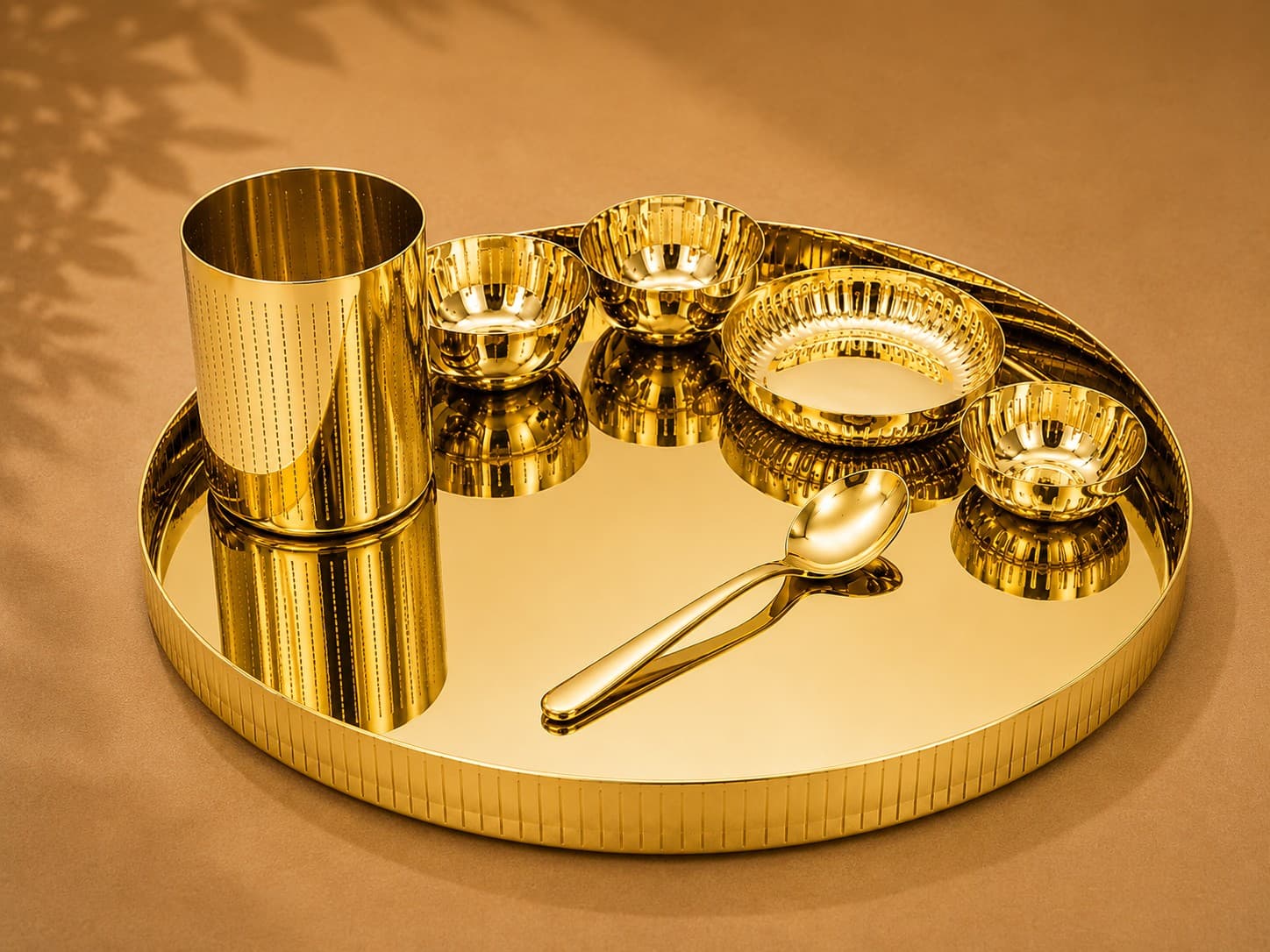 Rhythm Thali Set — Gold PVD | 7 Pieces